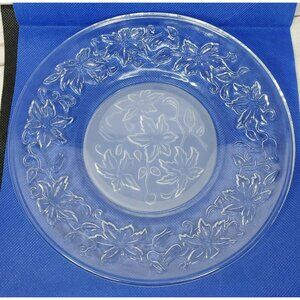 Rare Frosted Crystal Cut Floral Design 8" Small Plate - Home Décor
